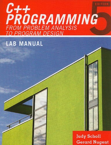 Lab Manual for Malik's C++ Programming From Problem Analysis to Program Design 5th 2011 9780538798105 Front Cover