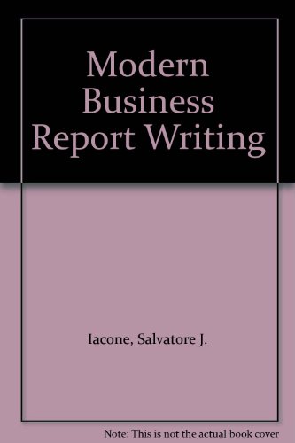 Modern Business Report Writing N/A 9780023594106 Front Cover