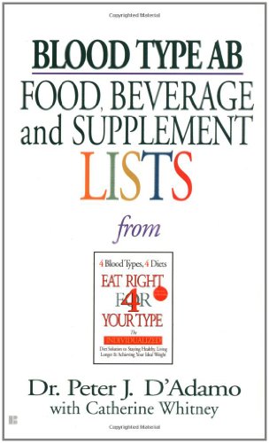 Blood Type AB Food, Beverage and Supplement Lists   2002 9780425183106 Front Cover