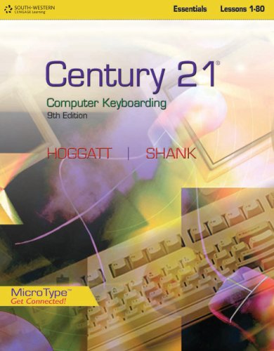 Century 21(tm) Computer Keyboarding, Lessons 1-80  9th 2010 9780538449106 Front Cover