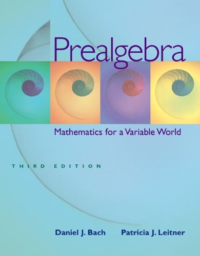 Prealgebra : Mathematics for a Variable World 3rd 2006 9780072969108 Front Cover
