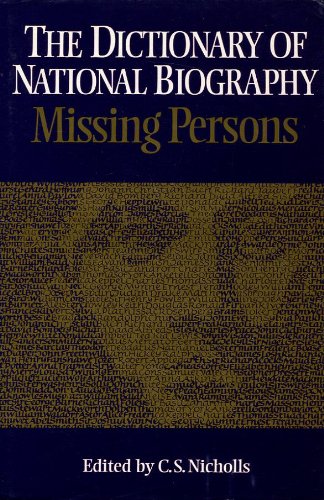 Dictionary of National Biography   1993 9780198652113 Front Cover