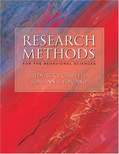 Research Methods for the Behavioral Sciences With Infotrac  2003 9780534549114 Front Cover