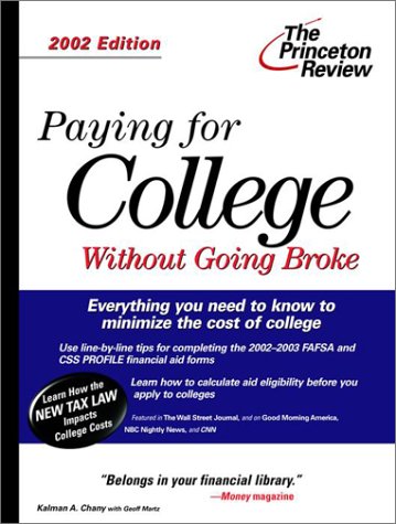 Paying for College 2002 1st 9780375762116 Front Cover