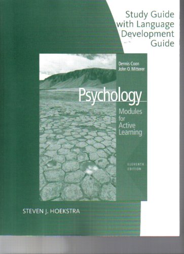 Psychology Modules for Active Learning with Concept Modules with Note-Taking and Practice Exams 11th 2008 (Guide (Pupil's)) 9780495507116 Front Cover