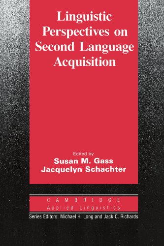 Linguistic Perspectives on Second Language Acquisition   1989 9780521378116 Front Cover