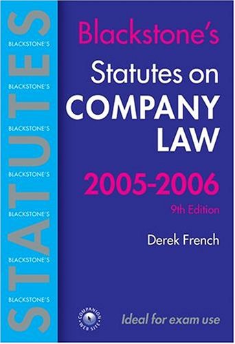Company Law 2005-2006  9th 2005 9780199283118 Front Cover