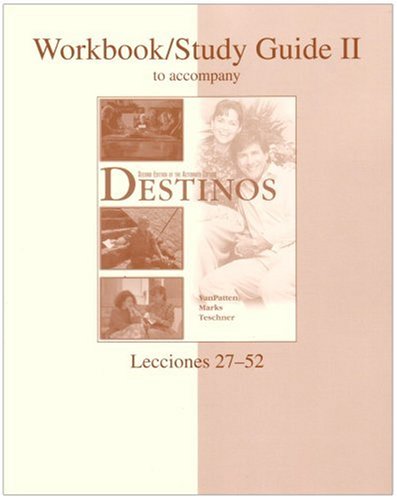 Destinos  2nd 2002 (Student Manual, Study Guide, etc.) 9780072497120 Front Cover