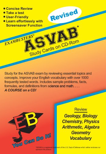 Asvab : Exam Prep Software on CD-ROM!: Exambusters CD-ROM Study Cards N/A 9781576332122 Front Cover