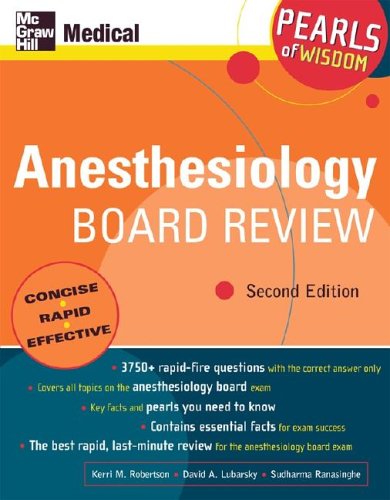 Anesthesiology Board Review Pearls of Wisdom 2nd 2006 9780071464123 Front Cover