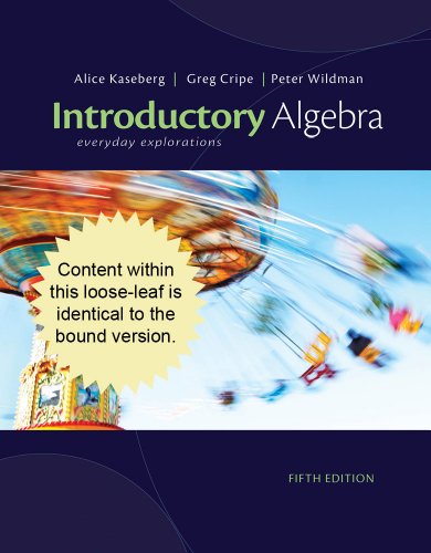 Cengage Advantage Books: Introductory Algebra Everyday Explorations 5th 2013 9781133104124 Front Cover