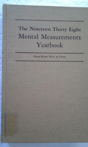 The 1938 Mental Measurements Yearbook/First:   1983 9780910674126 Front Cover