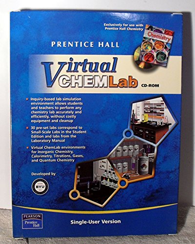 Chemistry Virtual ChemLab CD-ROM, Single User Version  2005 9780131664128 Front Cover