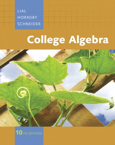 College Algebra  10th 2009 9780321499134 Front Cover
