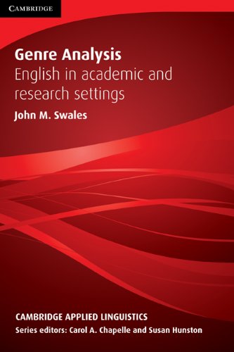 Genre Analysis English in Academic and Research Settings  1990 9780521338134 Front Cover