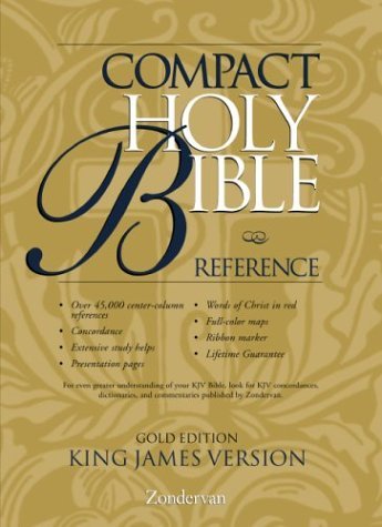 KJV Holy Bible Compact Reference Gold Edition Button Flap N/A 9780310911135 Front Cover