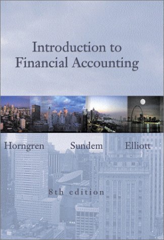 Introduction to Financial Accounting  8th 2002 (Student Manual, Study Guide, etc.) 9780130720139 Front Cover
