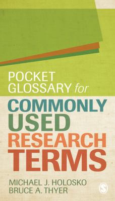 Pocket Glossary for Commonly Used Research Terms   2011 9781412995139 Front Cover
