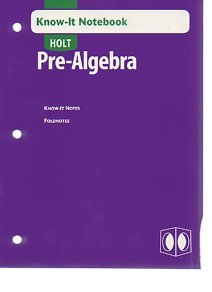Pre-Algebra Know-It Notebook  4th 9780030380143 Front Cover