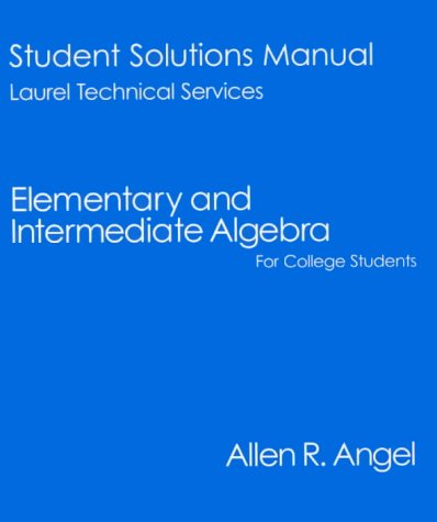 Elementary and Intermediate Algebra   2000 (Student Manual, Study Guide, etc.) 9780130855145 Front Cover