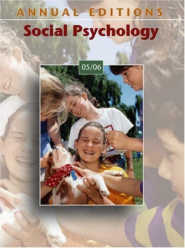Social Psychology 05/06  6th 2005 (Revised) 9780073102146 Front Cover