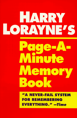 Harry Lorayne's Page-A-Minute Memory Book  N/A 9780345410146 Front Cover
