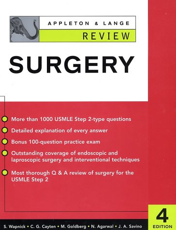 Appleton and Lange Review of Surgery  4th 2003 (Revised) 9780071378147 Front Cover