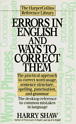 Errors in English and Ways to Correct Them  N/A 9780061008153 Front Cover