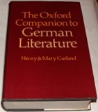 Oxford Companion to German Literature  1976 9780198661153 Front Cover