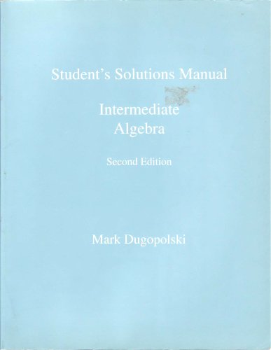 Intermediate Algebra 2nd 1996 (Student Manual, Study Guide, etc.) 9780201895155 Front Cover