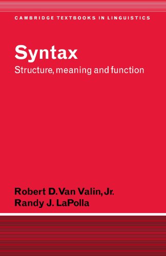 Syntax Structure, Meaning, and Function  1997 9780521499156 Front Cover