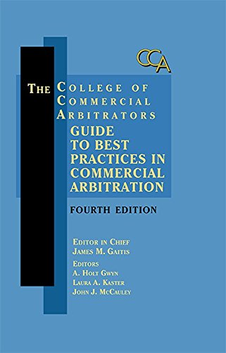 COLLEGE OF COMMERCIAL ARBITRATORS...    N/A 9781944825157 Front Cover
