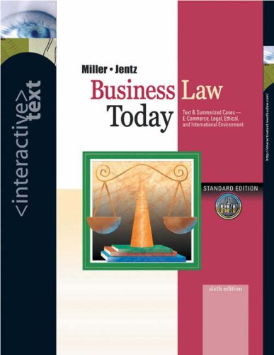 Business Law Today  6th 2003 9780324261158 Front Cover