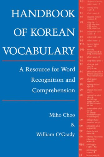 Handbook of Korean Vocabulary A Resource for Word Recognition and Comprehension  1996 9780824818159 Front Cover