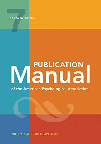 Publication Manual of the American Psychological Association:   2019 9781433832161 Front Cover