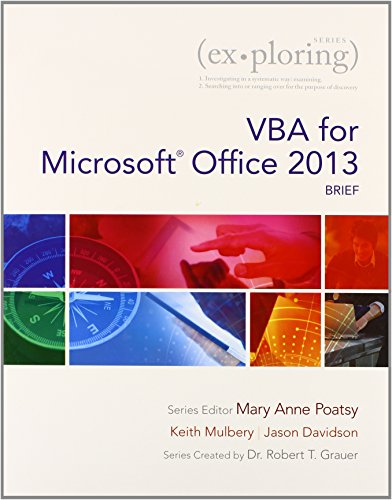 Exploring VBA for Microsoft Office 2013, Brief  2nd 2015 9780133428162 Front Cover