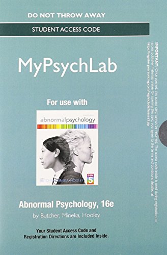 Abnormal Psychology  16th 2014 9780205967162 Front Cover