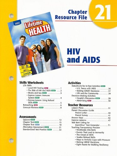 Lifetime of Health Chptr. 21 : HIV and AIDS 4th 9780030681165 Front Cover