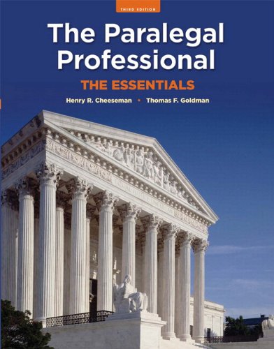 Paralegal Professional The Essentials 3rd 2011 9780133076165 Front Cover