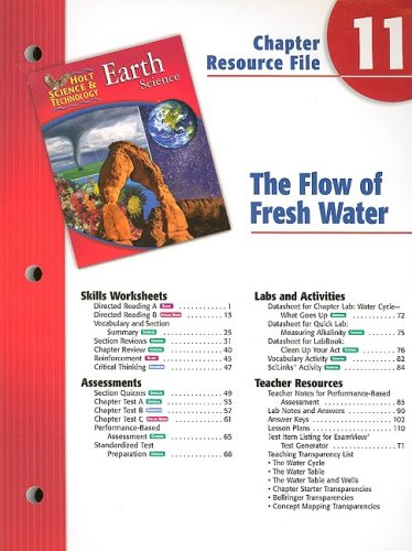 Holt Science and Technology Chapter 11 : Earth Science: The Flow of Fresh Water 5th 9780030303166 Front Cover
