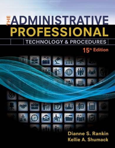 The Administrative Professional: Technology & Procedures  2016 9781305581166 Front Cover
