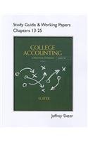 Study Guide and Working Papers for College Accounting Chapters 13 - 25  12th 2013 (Revised) 9780132772167 Front Cover