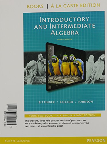 Introductory and Intermediate Algebra, Books a la Carte Edition, Plus Mylab Math -- Access Card Package  5th 2015 9780321970169 Front Cover