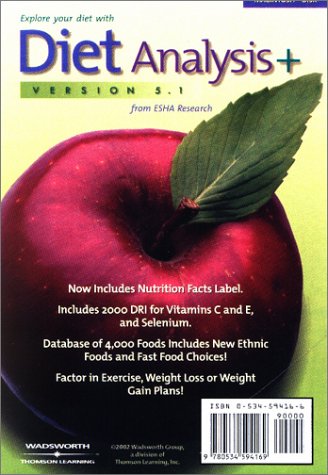 Diet Analysis Plus 5.1 for Macintosh  5th 2002 9780534594169 Front Cover