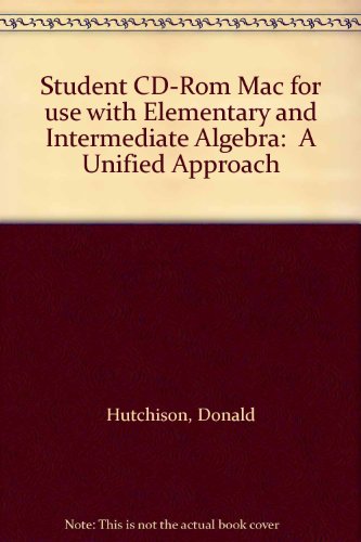 Elementary and Intermediate Algebra : A Unified Approach  2000 9780072357172 Front Cover