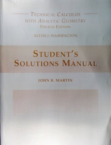 Technical Calculus with Analytic Geometry  4th 2002 (Revised) 9780201711172 Front Cover