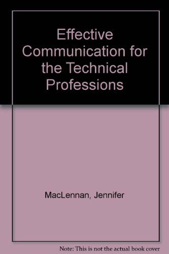 EFFECTIVE COMM.F/TECH.PROF.>CA 1st 9780130037176 Front Cover