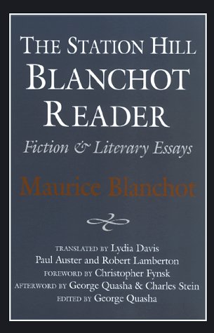 Station Hill Blanchot Reader Essays and Fiction  1999 9781886449176 Front Cover