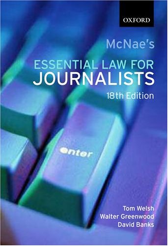McNae's Essential Law for Journalists  18th 2005 (Revised) 9780199284184 Front Cover
