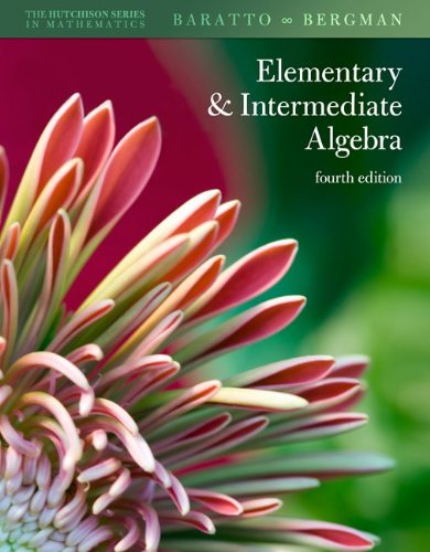Student Solutions Manual Elementary and Intermediate Algebra  4th 2011 9780077292188 Front Cover